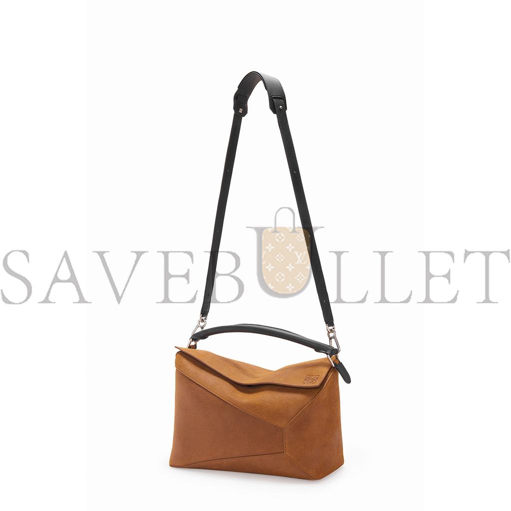 LOEWE LARGE PUZZLE BAG IN PRESSED SUEDE B510P00X03 (33*21.5*14.7cm)